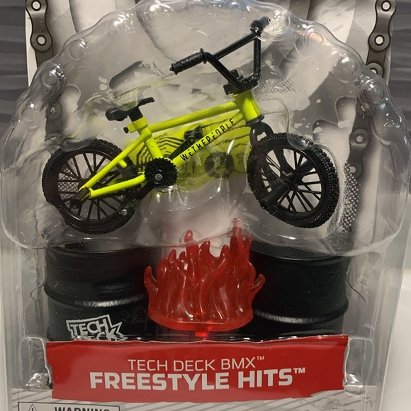 Tech Deck BMX Freestyle Bike NEW By Spinmaster Wethepeople yellow W/Flame Jump - Picture 4 of 8